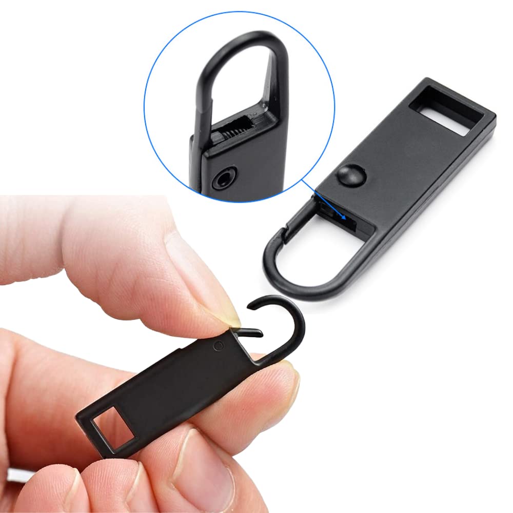 2 Tiretti Per Cerniere In Metallo - Sostituzione Universale Per Zaini, Valigie E Abbigliamento | Nero 37x10mm - Foto 11