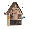 Relaxdays Insectenhotel, nesthulp wilde bijen & vlinders, tuin, balkon, bijenhotel h x b x d 37 x 26 x 11 cm, natuur