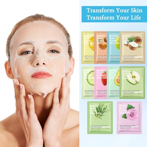 Nadiaen 10 PCS Face Masks Skincare,Sheet Mask,Face Masks Beauty,Sheet Face Mask,Face Sheet Masks,Face Mask Sheet,Hydrating,Moisturizing,Soothing and Repairing,Suitable for Various Skin Types - Image 3