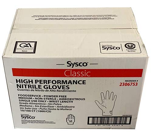 Sysco HIGH Performance Blue Nitrile Gloves (Blue, Medium),Medium(Pack of 2)