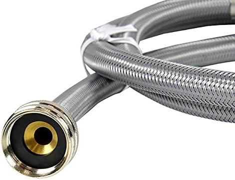 DANCO HammerSTOP Technology Washing Machine Connector Hose, Universal, 60-inch Length with 3/8 inch ID x 3/4 inch FGHT x 3/4 FGHT, 2 Count (10744X) , Gray