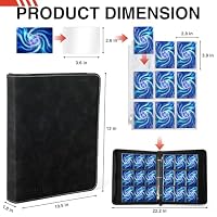 Fuzmo 9 Pocket Trading Card Binder, 900 Cards Zip Album, Black — image 6