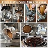 NEOUZA Coffee Dosing Funnel Smart Ring Hand Free 54mm Espresso Machine Aluminum Accessories for Sage Breville 8 Series Barista Portafilter - Image 6