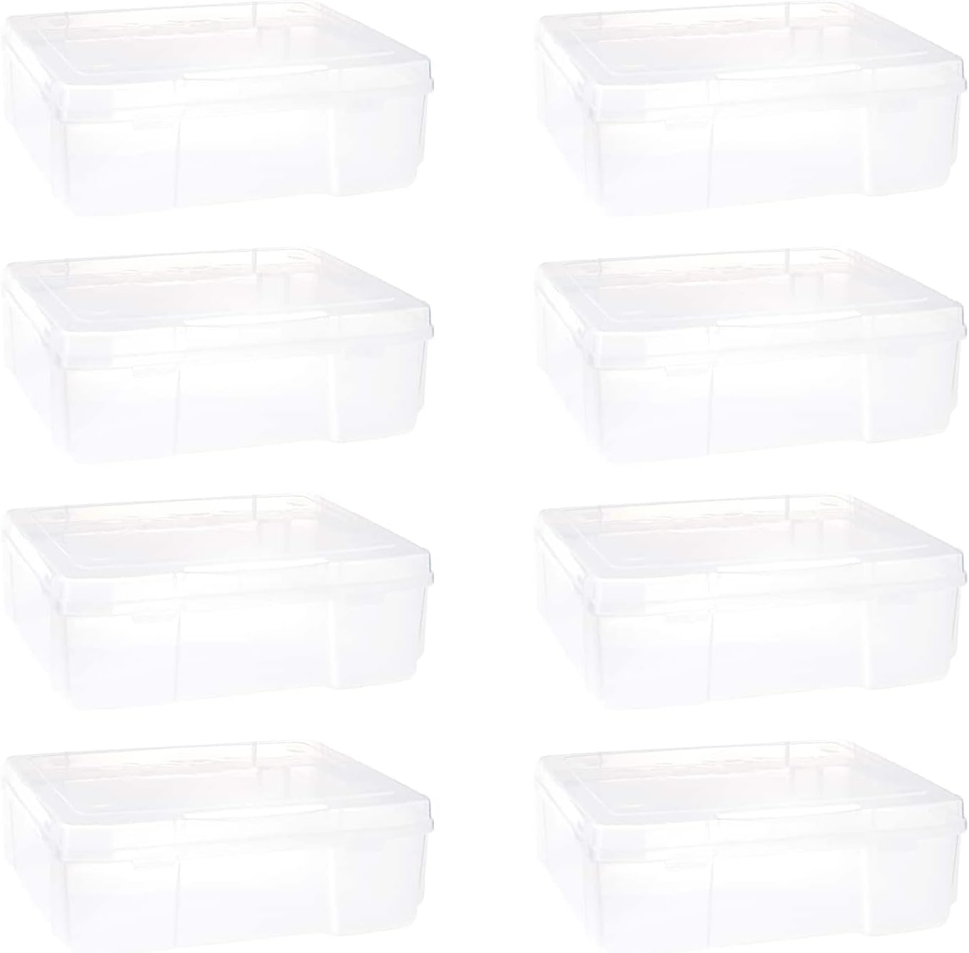 Simply Tidy 12” x 12” Plastic Storage Keeper - Organize Papers, Scrapbooks, Yarn, Arts & Crafts. Acid Free - Clear, Bulk 8 Pack