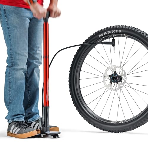 FEEDBACK SPORTS | Pneuma CC Compact Charger Floor Pump | Dual-Function Tubeless Tire Inflator & High-Pressure Floor Pump with Concealed Air Tank, Oversized Gauge & Accessory Storage by Feedback Sports - Image 2