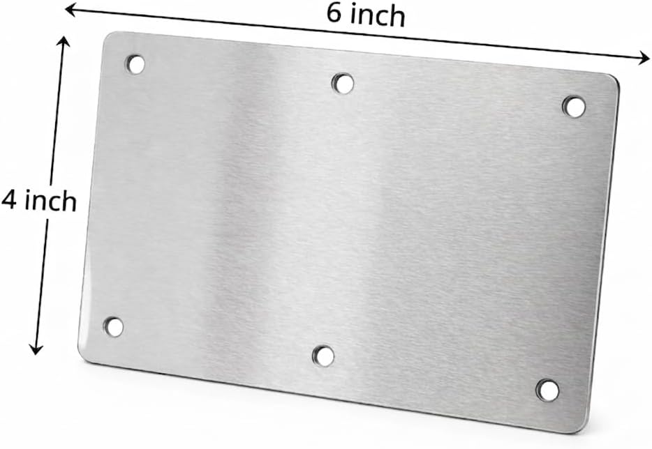 SKANDH Stainless Steel Finger Plate 6 X 4 Inch Door Protection Push Plate for Interior Exterior Anti Scratch Resistant