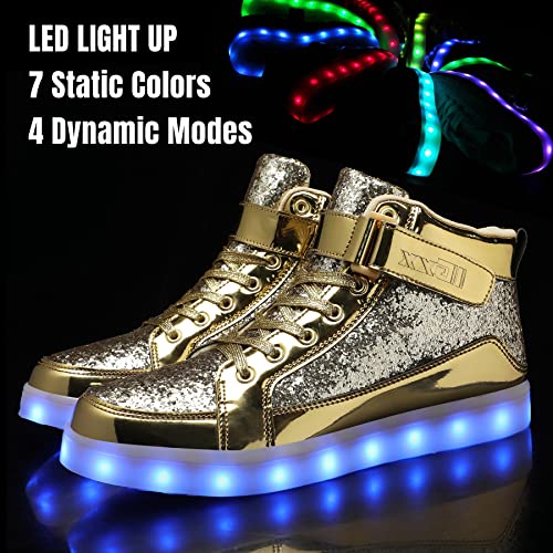 Image of IGxx LED Light Up Shoes for Men USB Recharging High Top LED Sneakers Women Kids