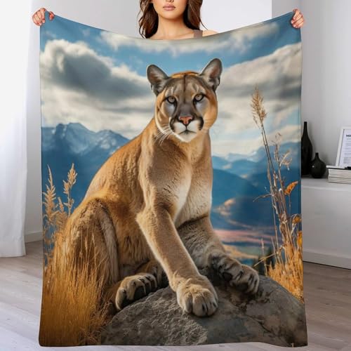 PAZZK Löwe Kuscheldecken,Decke, 3D-Digitaldruck Kuscheldecke, Flannel Decke, Weich Wohndecke, Sofadecke Decke Für Kinder Jungen Erwachsene（130×150cm）