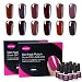 CLAVUZ Gel Nail Polish Kit Soak Off UV LED Gel Nail Lacquer Nail Art New Starter Manicure Set (12pcs Coffee Brown)