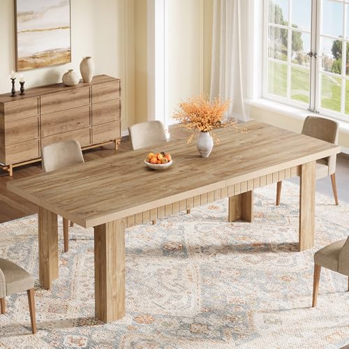 Tribesigns 79" Dining Table for 6-8 People, Farmhouse Extra Long