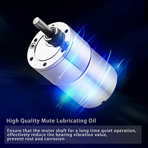 Greartisan DC 24V 100RPM Gear Motor High Torque Electric Micro Speed Reduction Geared Motor Eccentric Output Shaft 37mm Diameter Gearbox by Greartisan - Image 3