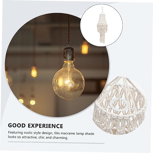Pantalla de macramé con borlas PRETYZOOM para lámpara de techo boho 3