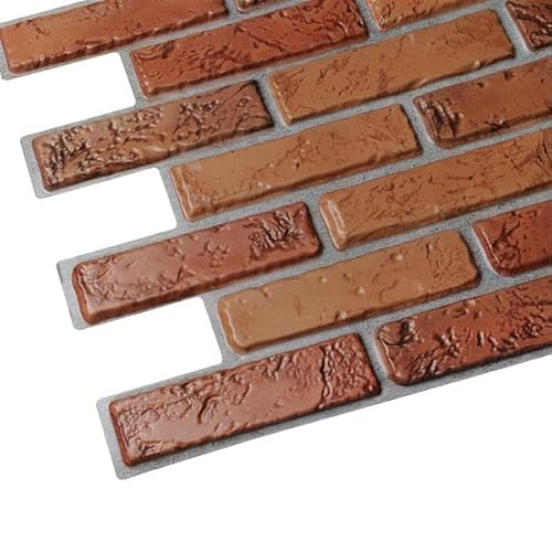STM Dekor | PVC Paneele Natural Brick | 1 Platte | Ziegelstein | Wandpaneele | Deckenpaneele | Tapete | Wanddeko | Schaumstoff | Wasserfest | Kunstoff Platt Cover