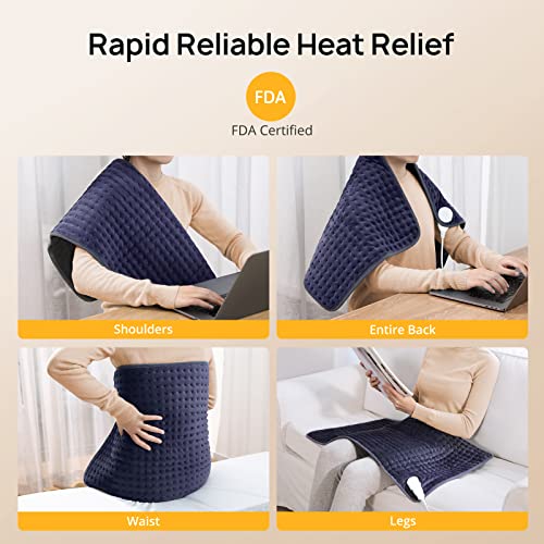 Heating Pad For Back Pain Relief, Xxx-Large 33''×17'' Extra Large Electric Heating Pads For Cramps Neck And Shoulders,Moist & Dry Heat Therapy,2H Auto Off, 6 Temperature Settings, Machine Washable #TOP3