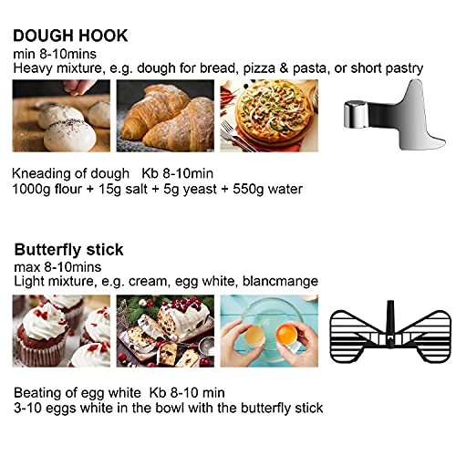 Aifeel Dough Mixers, 800W Electric Kitchen Mixer Maker,Electric Dough Machine - Thumbnail 2