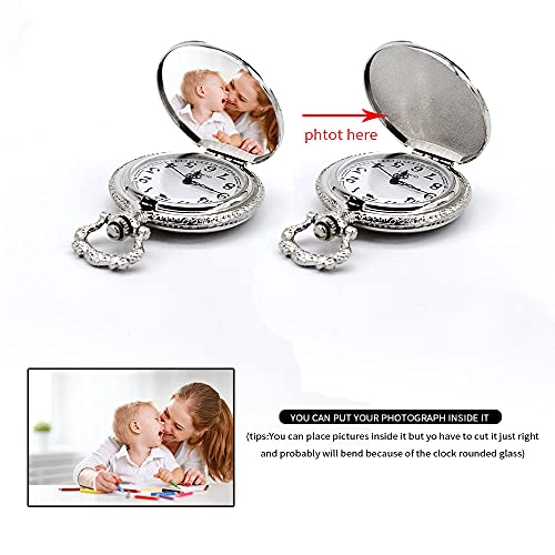 Boshiya Retro Flower Openwork Cover Quartz Pocket Watch With Chain Half Hunter Pocket Watches For Women With Box, For Mother's Day #TOP6