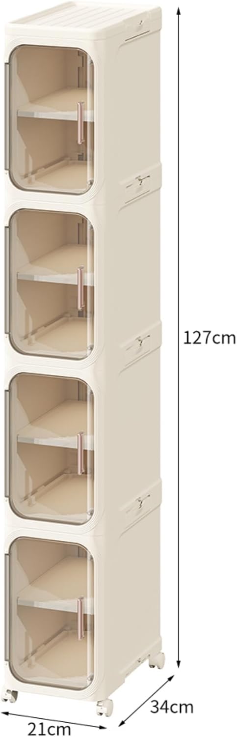 BGYMF 4 Tiers Ultra-Thin Bathroom Vanity: A Space-Saving, Narrow Design That's Movable and Requires no Installation, Perfect for Narrow Spaces in bathrooms and Living Rooms