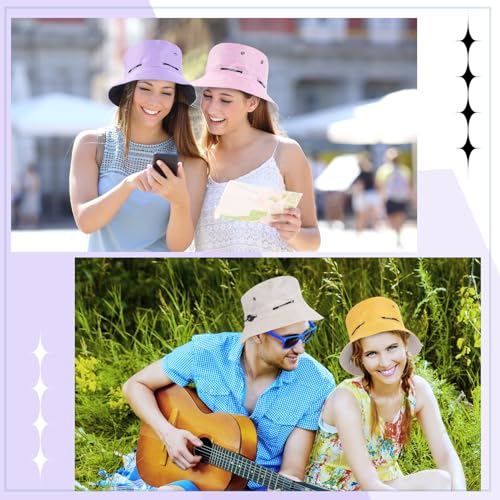 Image of Didaey 12 Pcs Bucket Hat Summer Adjustable UV Protection Hat Bulk Wide Brim with Strings for Beach Camping Hiking