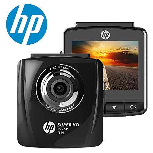 HP Dash Cam 1296P Super HD Night Vision Dashboard Camera Recorder with 2.4"