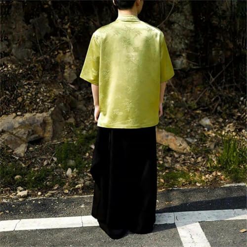 T-shirt style chinois manches courtes pour hommes vêtement été léger ample