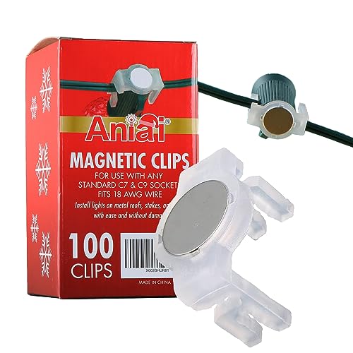 Image of Strong Magnetic Christmas Light Clips,for Outdoor Living, Box of 100Pcs