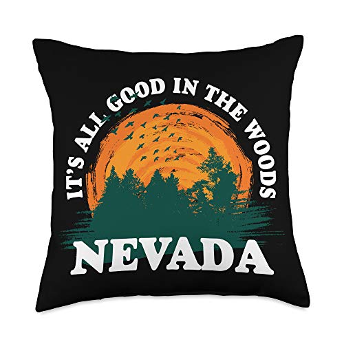 Shop Now For The Nv Woodland Camper Hike Rainforest It S All Good In The Woods Nevada Souvenir Forest Camping Throw Pillow 18x18 Multicolor Accuweather Shop
