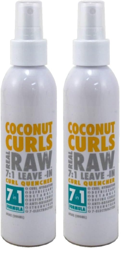 Real Raw Leave-In Coconut Curls 7-In-1 Quench 6 Ounce (177ml)