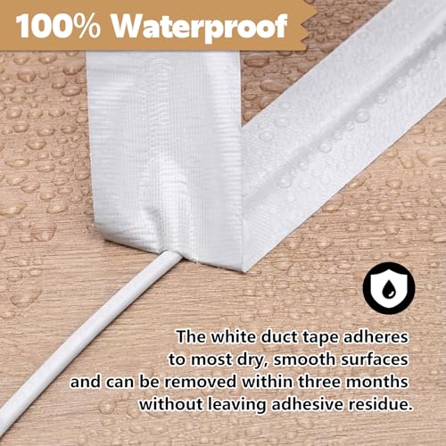 Fyguard 3 Rollen Panzertape Weiß, 48mm x 28m Wasserfestes Panzerband 210μ Gewebeverstärktes Reparaturband Duct Tape für Innen- und Außenbereich, Haushalt Garten (84m insgesamt)