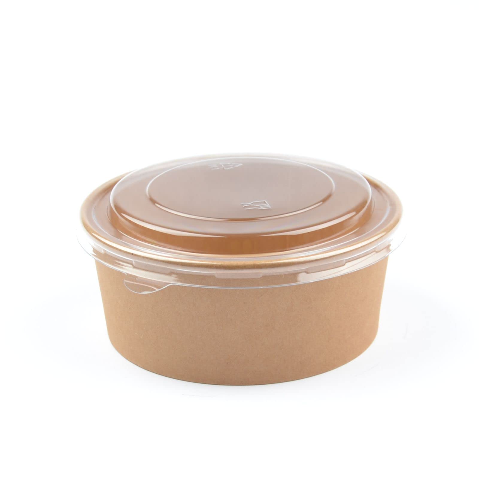 150 Stück Kraft Salatschalen mit Deckel, rund, 750 ml Salatbox Paper Bowl Salat to go Schale Salat-Bowl Hartpapier Salad Cups Salatbecher Kartonschale