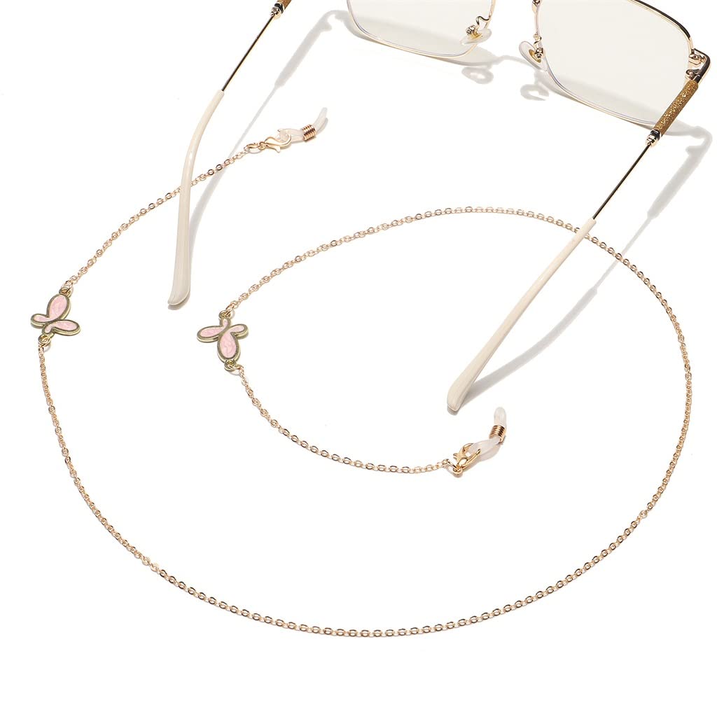 Modisches Tier-Rosa-graviertes Gold-Brillenseil, Anti-Verlust-Brillenkette aus Metall