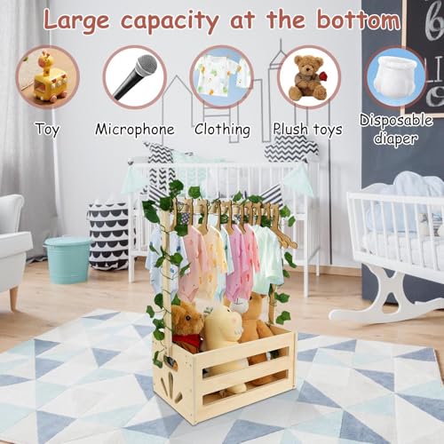Panier de rangement en bois à installation facile pour accessoires de bain