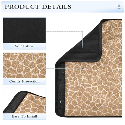 Image of Seat Belt Cover Pad 2 Pcs Soft Seat Strap Cover Cute Protector Support Head Neck Shoulder for Car Seats High Chair Backpack (6.5x6.5in) Animal Print