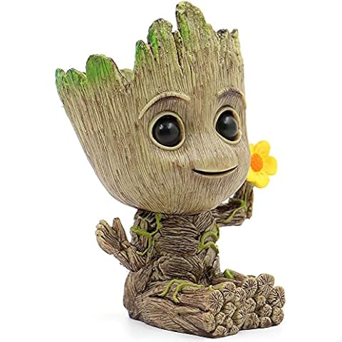 SLOCME Flower Groot Flower Pot - Guardians of The Galaxy Groot for Pen Holder、Desk Ornament、Plants Pot with Drainage Hole Cover