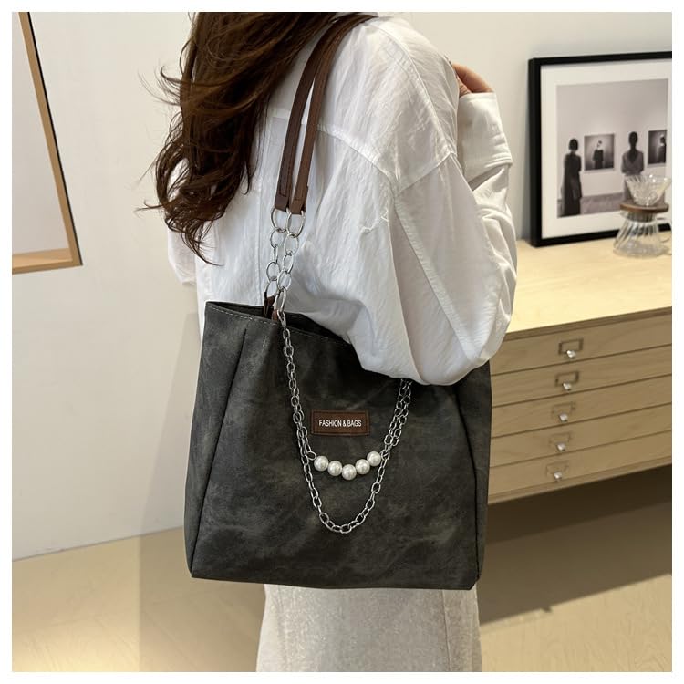 Bolso de lona grande retro para mujer, tipo bandolera y hobo miniatura 2