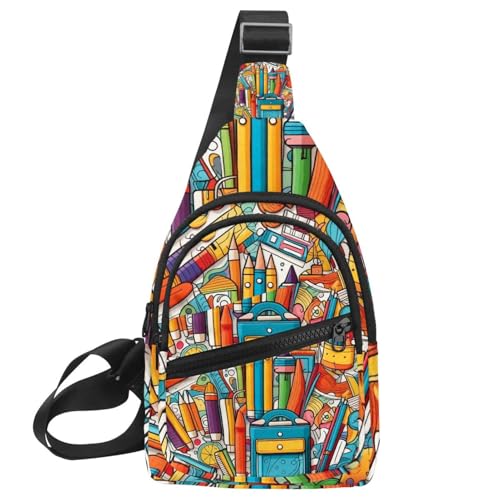 Mochila cruzada de papelería colorida para senderismo y viajes activos
