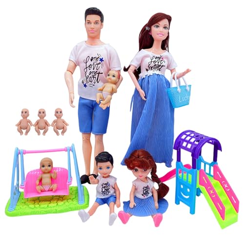 Faroby Muñeca Embarazada de 12 Pulgadas, articulación móvil con bebé en la Barriga para niñas, Juguetes, Accesorios para casa de muñecas