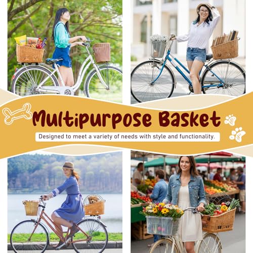 Sunnymove Wicker Dog Bike Basket