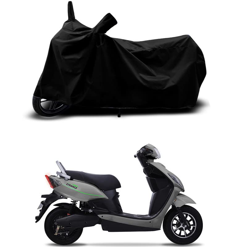 Image of 100% Scratchproof /UV-Rays /Heat Protection /Birds Dropping /Water Resistant /Dust Proof /Waterproof /Bike Scooty Two Wheeler Body Cover Compatible for Pure EV eTryst 350 STD All Varient[Black]