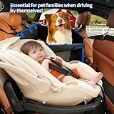 RIEOMESK Dog Car Seat Cover for Large Medium Dogs,Car Back Seat Extender for Pets Hard Bottom,Waterproof Hammock for Pet, Dog Travel with Storage Pocket for Cars/SUV/Truck(L-27.5 * 23.6 * 19.7in) - Image 3
