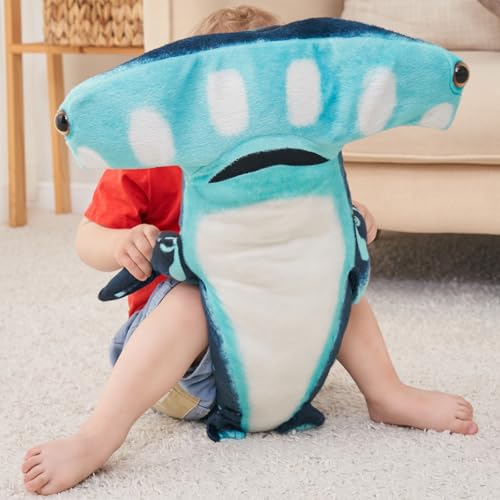 Image of Hammerhead Shark Stuffed Animal, 40 Inch Giant Plush Shark Toy | Distinctive Color Design - A special look that makes this giant shark plush a memorable gift for kids and shark lovers.