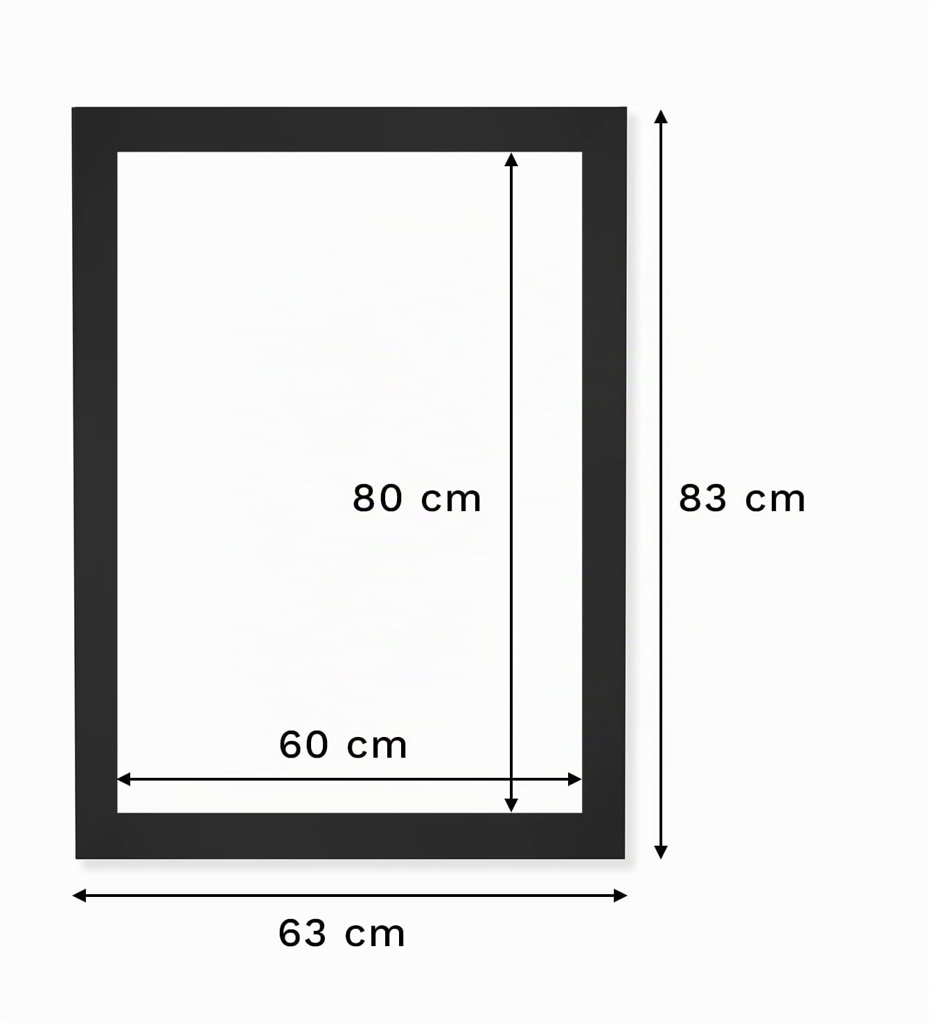 Cadre Photo 60 x 80 cm en Bois MDF pour Images Noir | Cadre avec verre acrylique Plexi, pour posters, affiches et puzzles, décoration murale à suspendre ou à poser