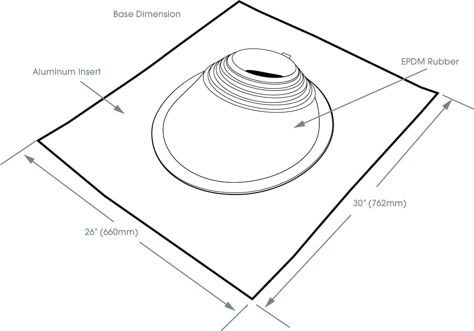 MASTER FLASH Penetración de techo flexible residencial para proteger contra la penetración de agua en componentes tales como tuberías chimeneas canales y mucho más Epdm No. 2 177-292mm