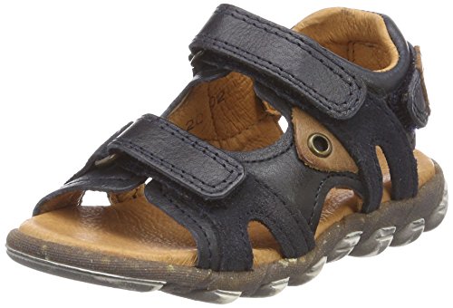 Sandal enfant bout fermé en cuir souple bleu foncé taille 20