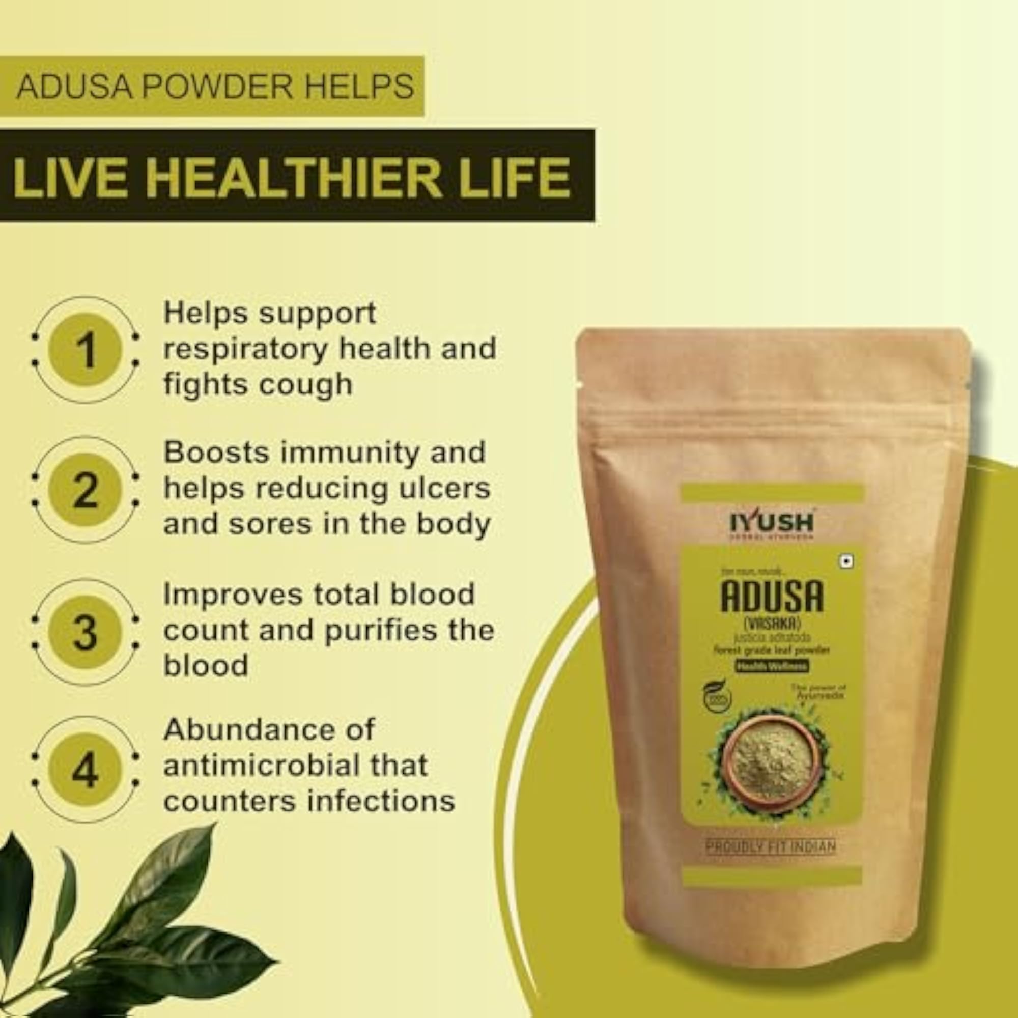 Adathodai Powder, 400gm for Respiratory Health