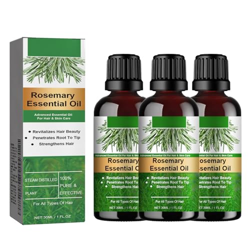 Aceite de romero natural para el crecimiento del cabello, suero de fortalecimiento del cabello para cabello seco y dañado, tratamiento de pérdida de cabello y engrosamiento del cabello, cuidado del