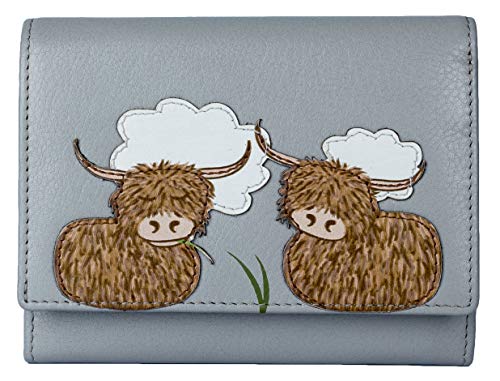 Mala Leather Geldbörse aus weichem Leder mit Highland-Kuh, mittelgroß Cover