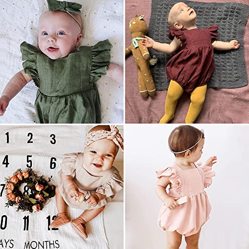 2Pcs Baby Boys Girls Adjustable Slip Romper Summer One Piece Cotton Linen Bodysuit For 6-12 Months #TOP5