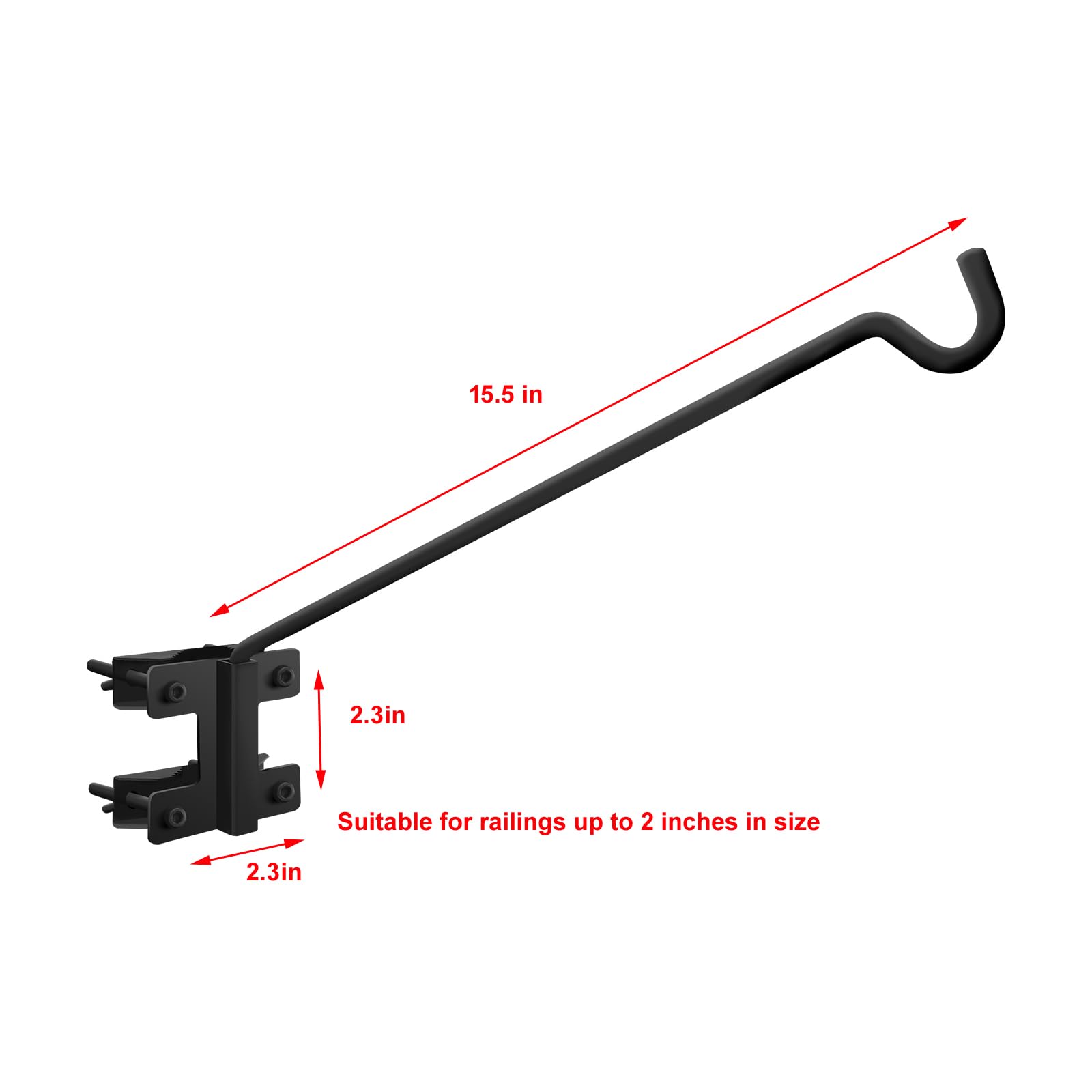 Carril de gancho extensible de alta resistencia para colgar al aire libre, negro, J-hpgg-1 4