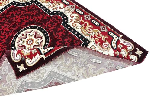 Image of Modern Design Thick Anti Skid Washable Carpet for Living Bedroom, Bedside Carpet for Living Room, Size-(5 X 7) Feet, Color- Red X