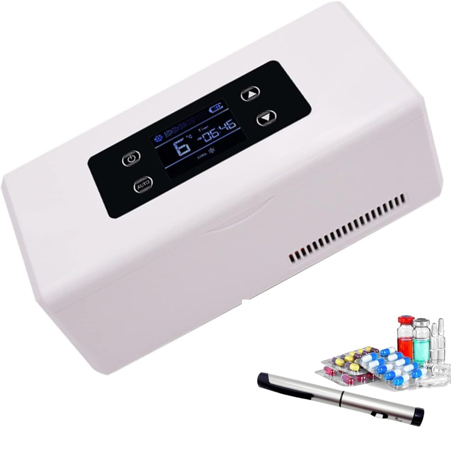 Mini frigorifero per insulina, per viaggi, raffreddamento intelligente con batteria, custodia portatile da viaggio per insulina, per casa, campeggio, camper e volo